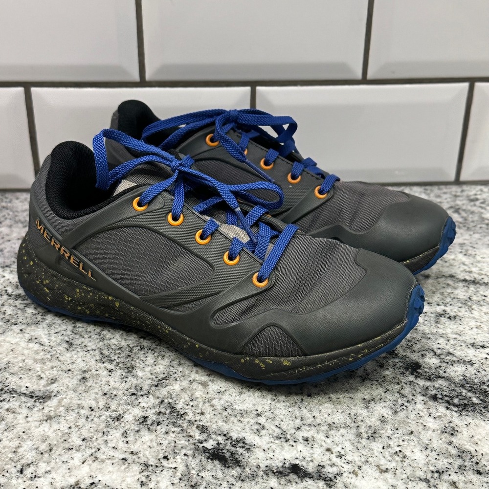 Merrell Kids 2M Trail Quest Sneakers Gray Blue Orange Hiking Shoes MK26 Gorpcore